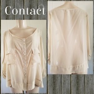 Contact blouse women’s top ivory large